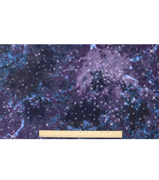 Space Galaxy on Purple Anti Pill Fleece Fabric, , hi-res, image 4