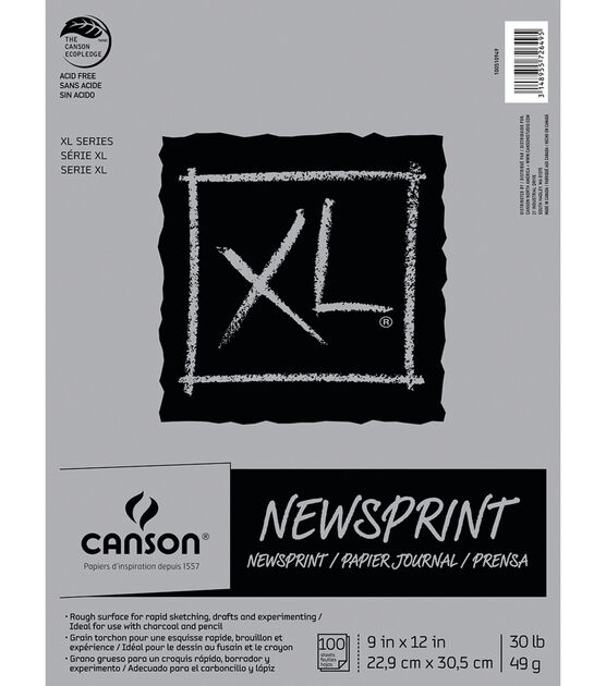 Canson XL Newsprint Paper Pad 9 x 12 100 Sheets