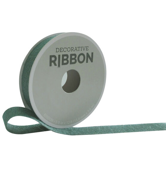 Decorative Ribbon 5/8''x12' Narrow Burlap Ribbon Teal