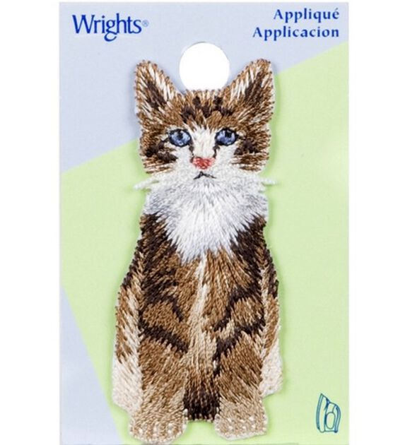 Wrights Brown Kitten Iron On Patch