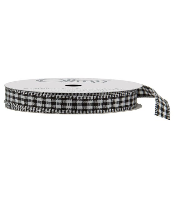 Offray 3/8"x9' Gingham Check and Plaid Grosgrain Ribbon, , hi-res, image 1