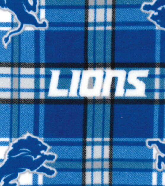 Fabric Traditions Detroit Lions Fleece Fabric Plaid
