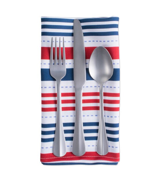 Design Imports Patriotic Stripe Outdoor Napkins, , hi-res, image 4