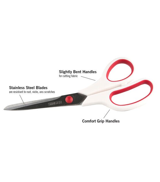 SINGER ProSeries Sewing Scissors Bundle, 8.5 Heavy Duty Fabric Scissors,  4.5 Detail Embroidery Scissors, 5 Thread Snips with Comfort Grip (Dark