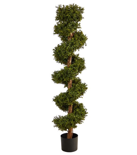 Nearly Natural 5ft. Boxwood Spiral Topiary Artificial Tree