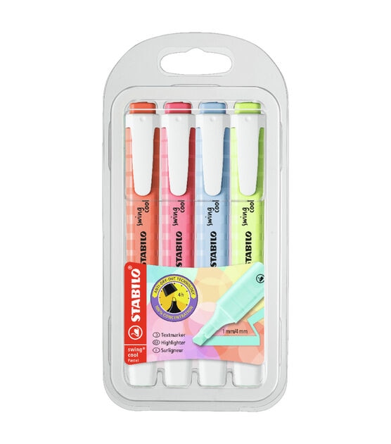 STABILO Highlighter Swing Cool Desk Set of 18 Assorted Colours 8 Neon & 10  Pastel, multicolor : : Office Products