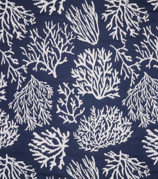 Coral Cove Navy Jacquard Outdoor Fabric, , hi-res, image 1