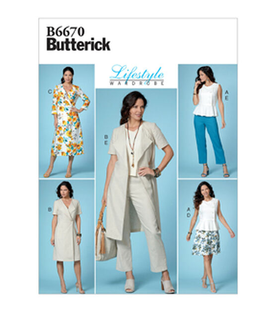 Butterick B6670 Size 14 to 22 Misses Apparel Sewing Pattern