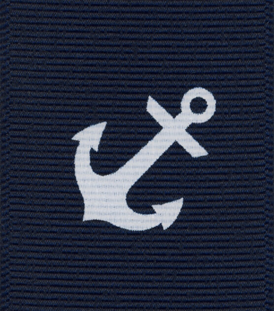 Offray 1.5"x9' Anchor Nautical Grosgrain Ribbon Navy
