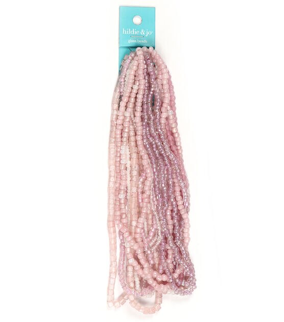 14" Pink Multi Strand Glass Seed Beads by hildie & jo