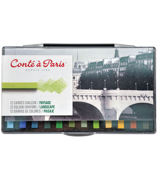 Conté Crayon Set, 12-Colors, Landscape, , hi-res, image 1