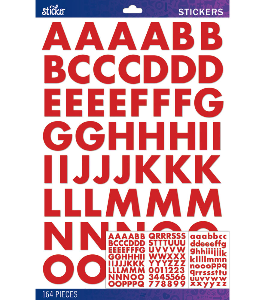 Sticko Futura Bold Alphabet Sticker Large, Red, swatch