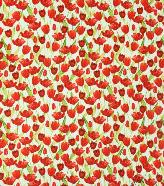 Red Tulips Quilt Cotton Fabric by Keepsake Calico, , hi-res, image 2