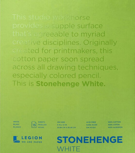 Stonehenge 15 sheet 9''x12'' 90 lbs. Paper Pad  White