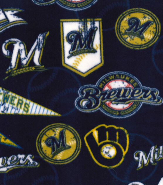 Fabric Traditions Milwaukee Brewers Fleece Fabric Vintage, , hi-res, image 2