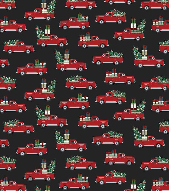Red Truck With Treats Christmas Cotton Fabric