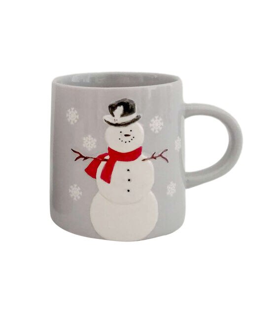 5.5" Christmas Snowman on Gray Ceramic Mug 16oz by Place & Time