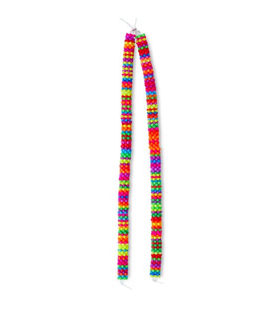 14" Multicolor Plastic Rondelle Flower Bead Strand by hildie & jo, , hi-res, image 2