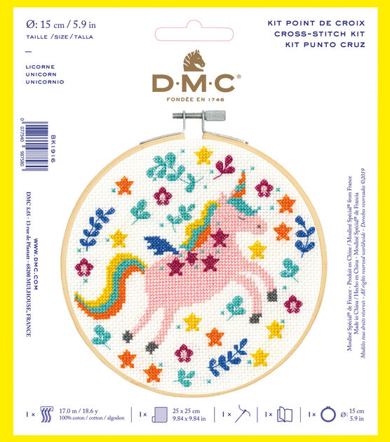 DMC 6" Unicorn Counted Cross Stitch Kit