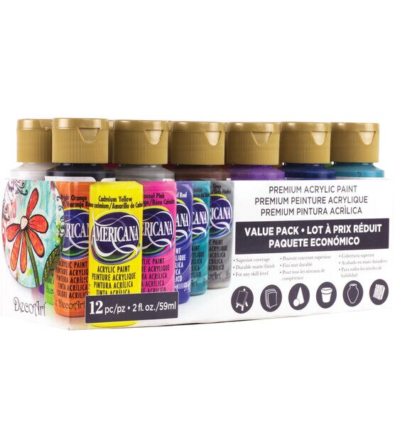 DecoArt Americana 12 pk 2 fl.oz Acrylic Paints