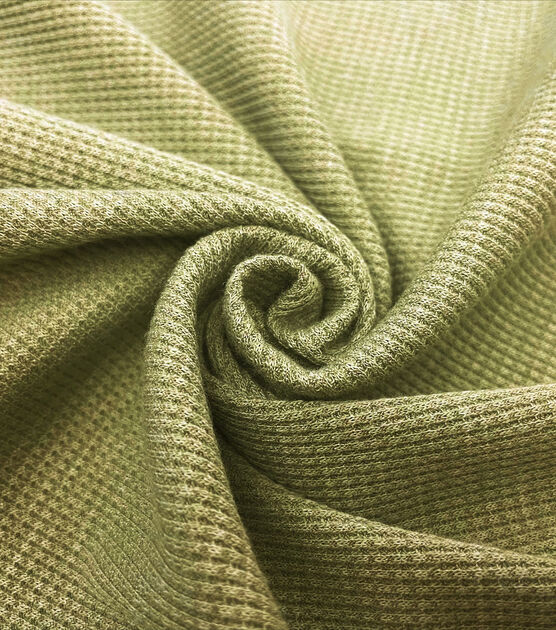 Waffle Thermal Olive Fashion Fabric by POP!, , hi-res, image 5