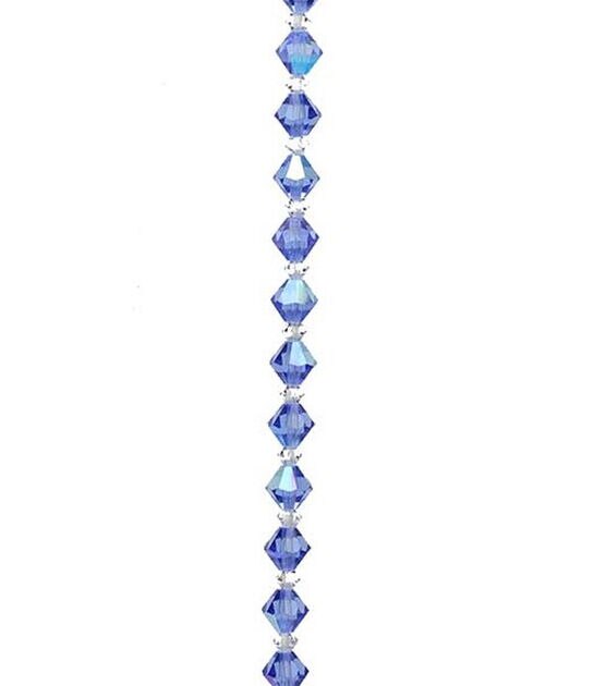 6" Sapphire Glass Strung Bead Strand by hildie & jo, , hi-res, image 2