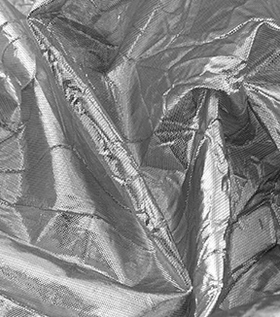 Metallics Crushed Lamé Fabric Silver, , hi-res, image 2