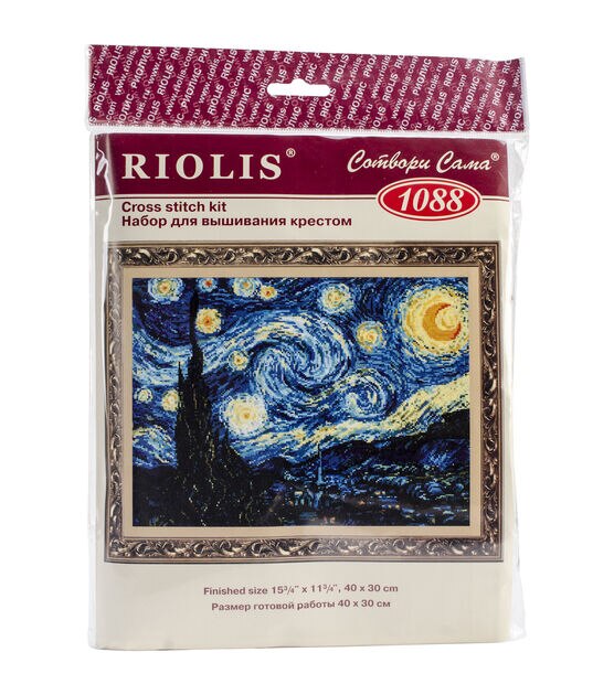 RIOLIS 16" x 12" Starry Night Counted Cross Stitch Kit