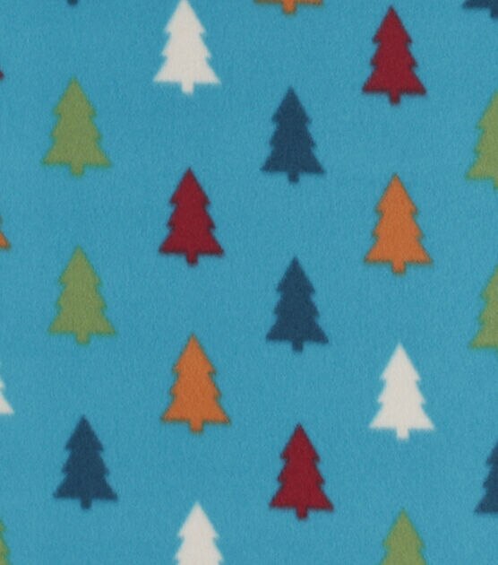 Simple Trees Multi Blizzard Prints Fleece Fabric