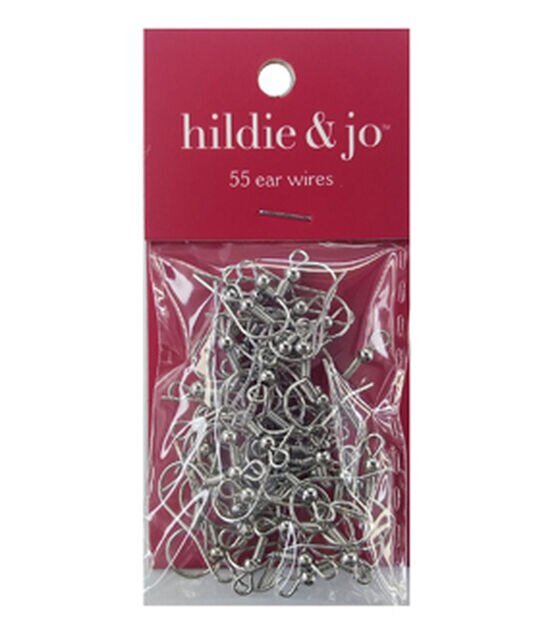 55pk Silver Metal Fish Hook Ear Wires by hildie & jo