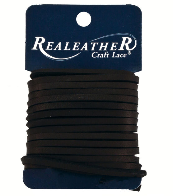 Realeather Latigo Lace 3mm x 4yd Carded  Black