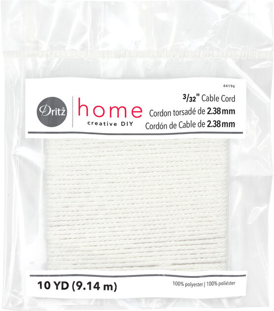 Dritz Home 3/32" Cable Cord, 10 yd, White