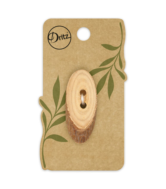 Dritz 2" Wood Grain Sustainable Oval 2 Hole Buttons 3pk, , hi-res, image 2