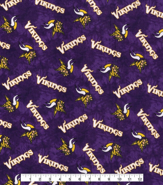 Fabric Traditions Minnesota Vikings Flannel Fabric 42" Tie Dye