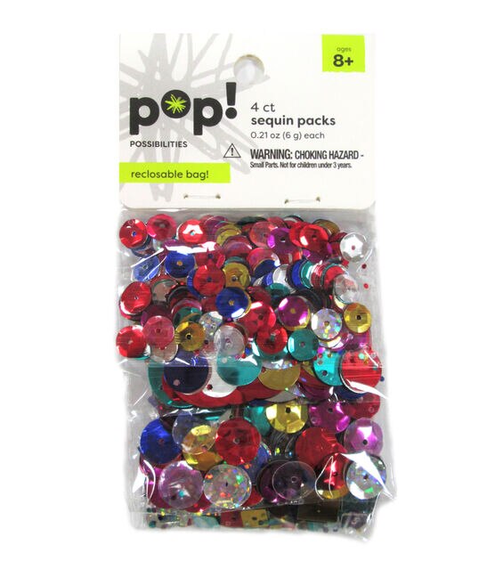 0.8oz Multicolor Assorted Sequins 4pc by POP!