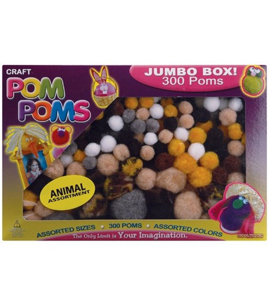 Craft Pom Pom Packs, Animal Colors, swatch