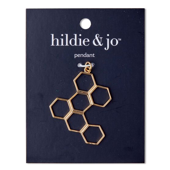 Gold Copper & Iron Hexagon Pendant by hildie & jo