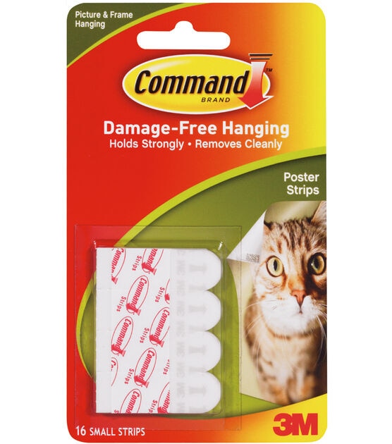 Command 12pk White Small Adhesive Poster Strips