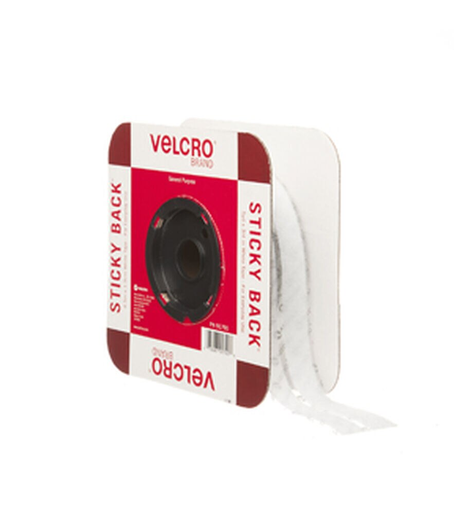 VELCRO Brand Sticky Back Tape, White, swatch