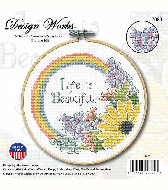 Design Works 6" Life Round Counted Cross Stitch Kit, , hi-res, image 3