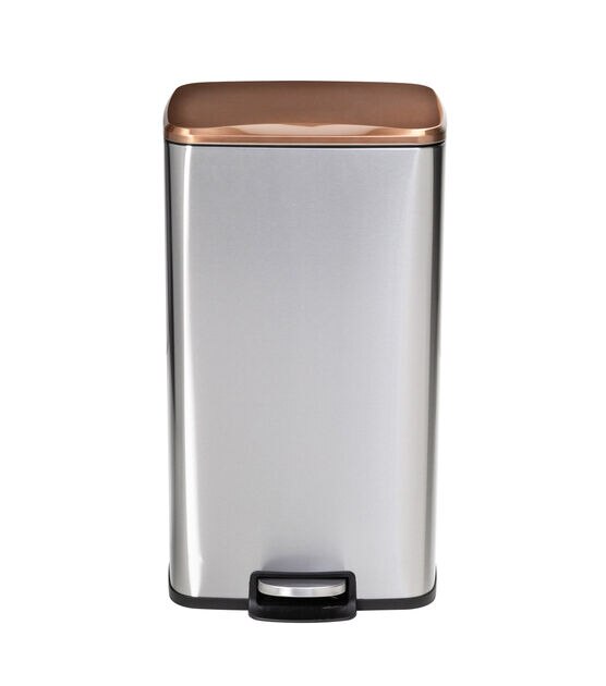 Honey Can Do 13.5" x 24" Rose Gold Stainless Steel Step Trash Cans 2ct, , hi-res, image 10