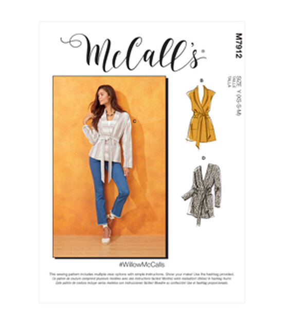 McCall's M7912 Size XS to 2XL Misses Jackets Sewing Pattern