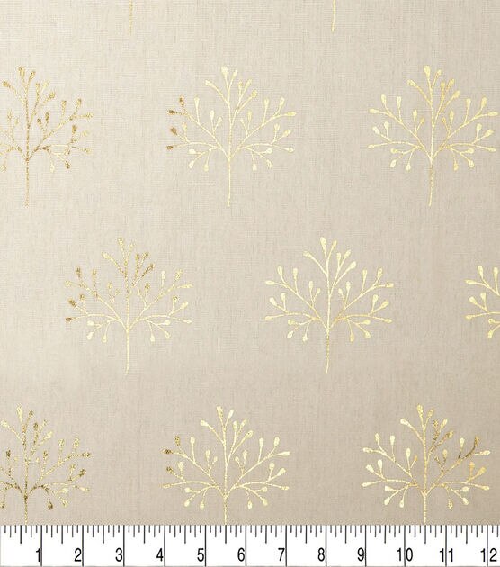 Dainty Metallic Trees Cotton Canvas Fabric, , hi-res, image 3