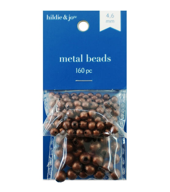160pc Oxidized Copper Round Metal Beads by hildie & jo, , hi-res, image 1