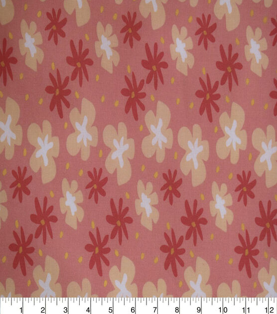Daisies & Floral on Pink Quilt Cotton Fabric by Quilter's Showcase, , hi-res, image 1