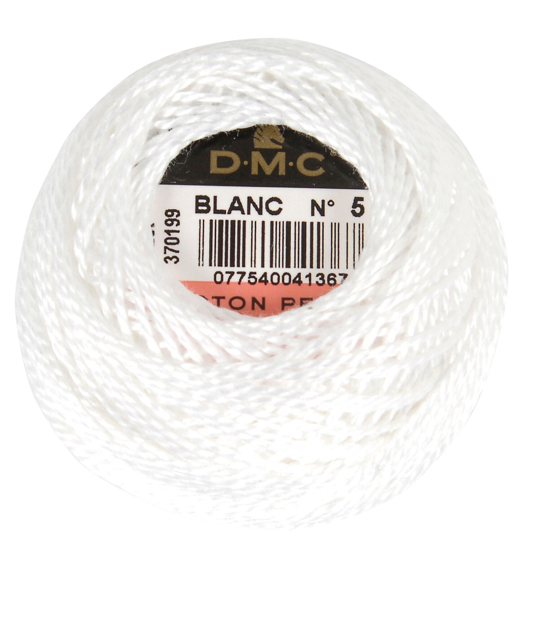 DMC 49yd Pearl Size 5 Cotton Balls Thread, White, hi-res