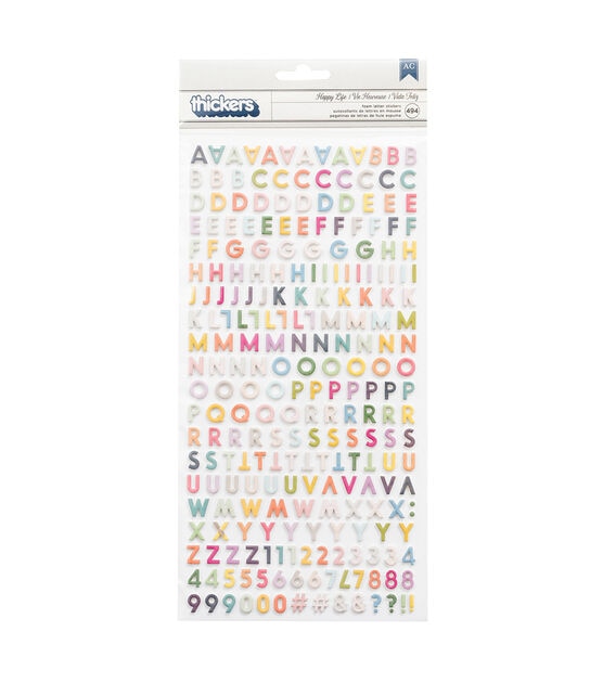 American Crafts Paige Evans Whimsical Thickers Foam Stickers Happy Life