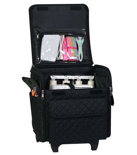 Everything Mary 13.5 Black Collapsible Serger Machine Rolling Case