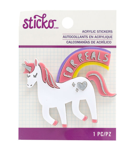 American Crafts Acrylic Stickers For Reals Unicorn