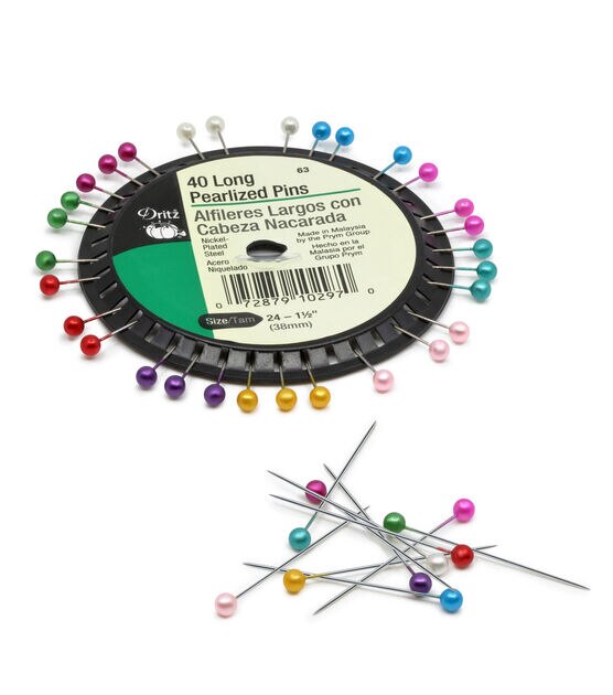 Dritz 1-1/2" Long Pearlized Pins, Assorted, 40 pc, , hi-res, image 3